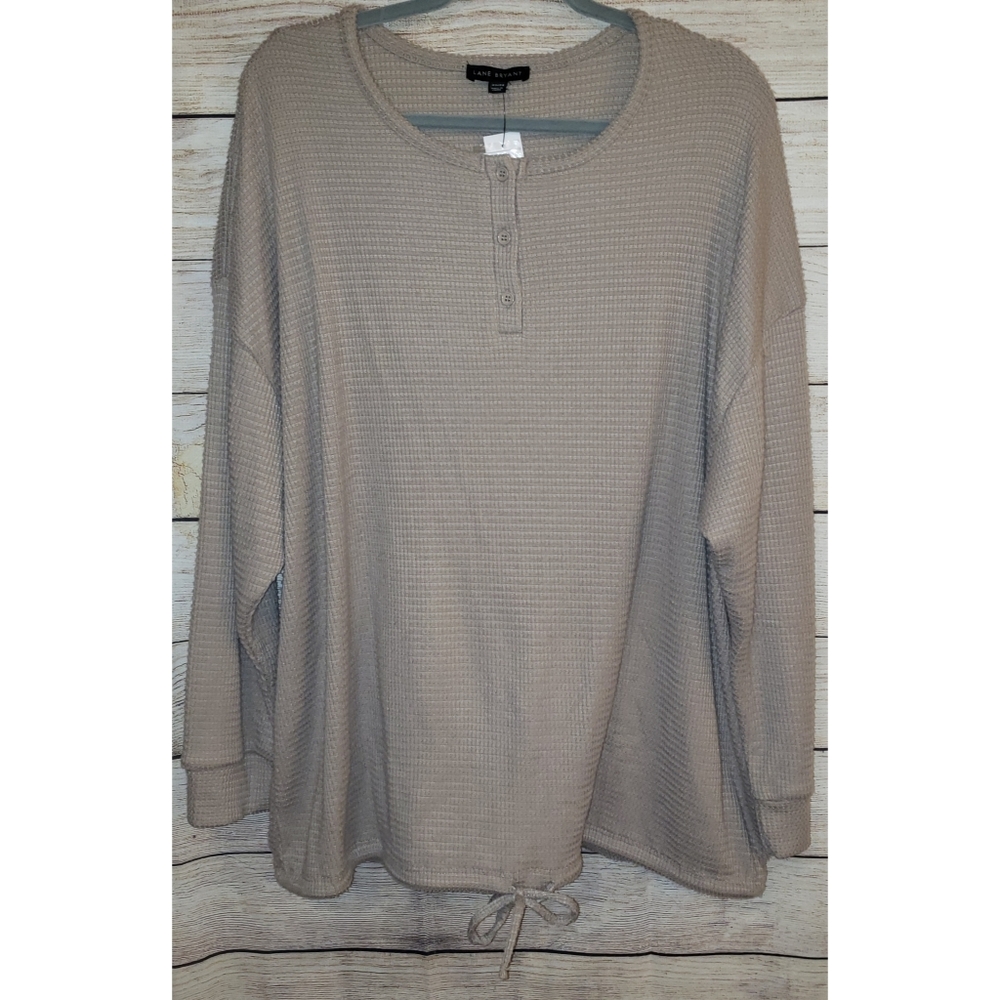 NWT Lane Bryant Tan Waffle Knit Top Size 22/24